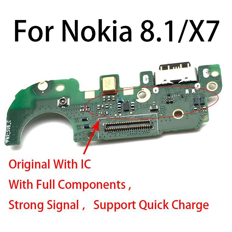 Type-C USB Charging Port For Nokia 6 7 plus 5.1 6.1 7.1 8.1 Plus X5 X6 X7 5.3 3.2 Dock Connector Flex Cable Board Ribbon: NK 8.1 X7 Original
