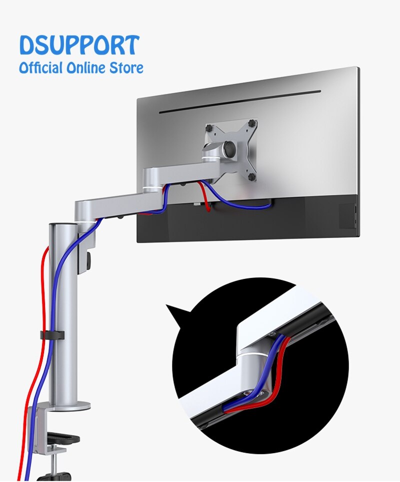Aluminum Alloy Free Lifting LED LCD Monitor Holder Table Clamping Full Motion TV Mount