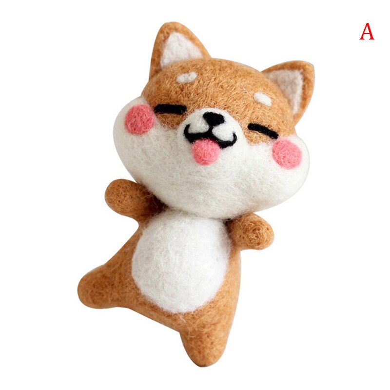 10pcs/set Custom Doll Wool Felt Craft Material Bag Pack Doll dog Needle DIY Material Kit: A