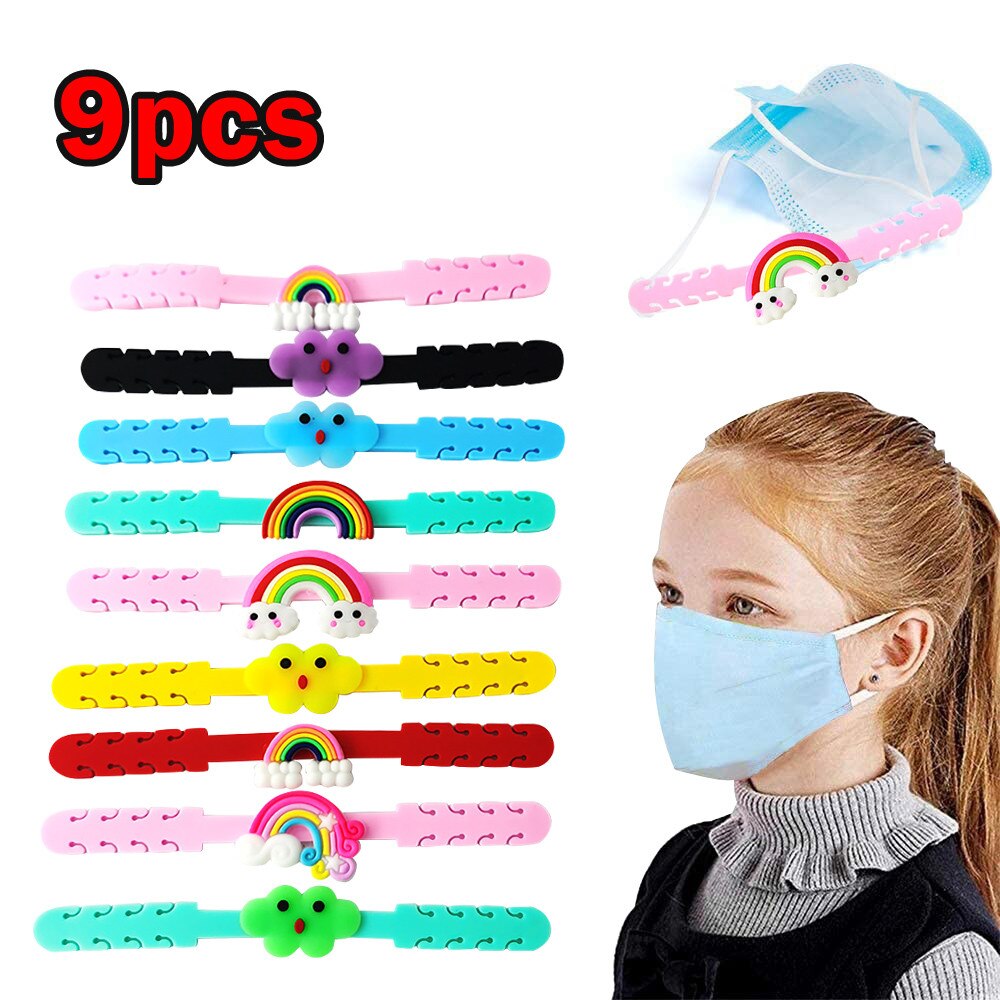 Protector de gancho ajustable para mascarillas, 9 Uds., antideslizante, alivia el dolor de orejas, salvaorejas: D