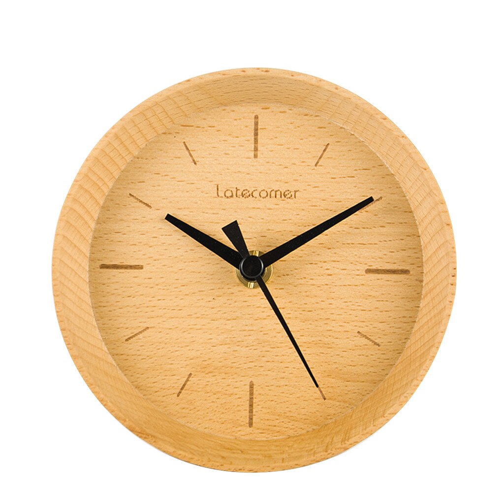 Wekker laatkomer japanse stijl houten bureau slaapkamer woonkamer elektronische klok digitale klok  z806: A