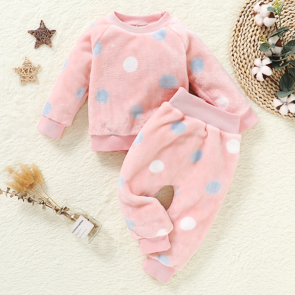 Autumn Winter Flannel Pajamas For Children Girls Pajamas Set Sleepwear Baby Girl Lovely Clothes Children Pyjama Clothing Set D30