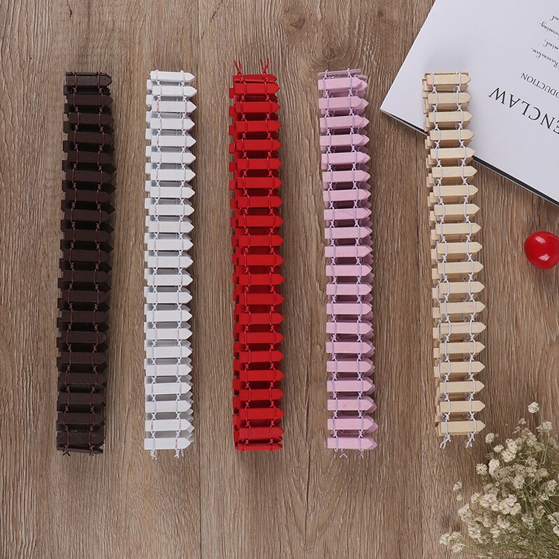 DIY Mini Small Fence Barrier Wooden Craft Miniature Fairy Garden Terrarium Doll Branch Palings Showcase Decoration 100*5cm