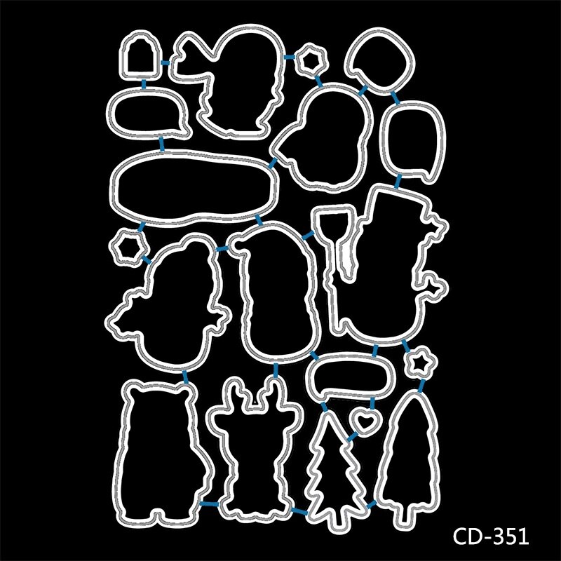 AZSG Lovely Winter Penguin/Snowman/Bear Cuting Dies Clear Stamps For DIY Scrapbooking/Album Decorative Silicone Stamp Crafts