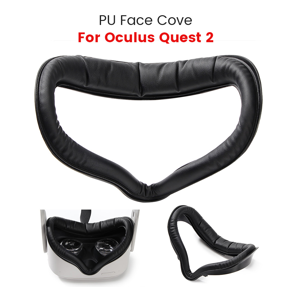 Soft Leather Eye Mask Cover Pad for Oculus Quest 2 VR Devices Sweat-proof Face Mask Mat Protective Pad for Quest 2 Accessories
