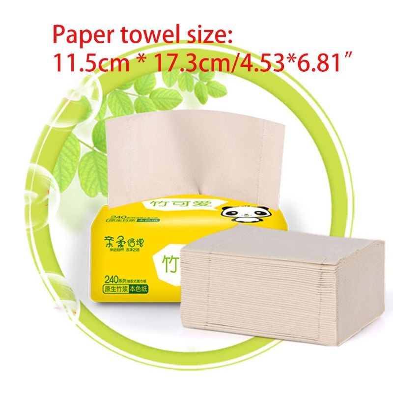5 Pcs All Natural Eco Friendly Bath Tissue Multi-Fold Organic Bamboo Toilet Facial Tissues