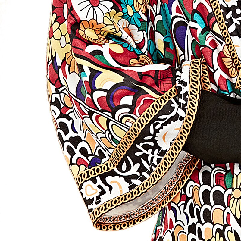 De etnia Floral chaqueta mujeres Otoño de manga larga de verano lateral ropa Casual damas largo Retro chaqueta de Rebeca