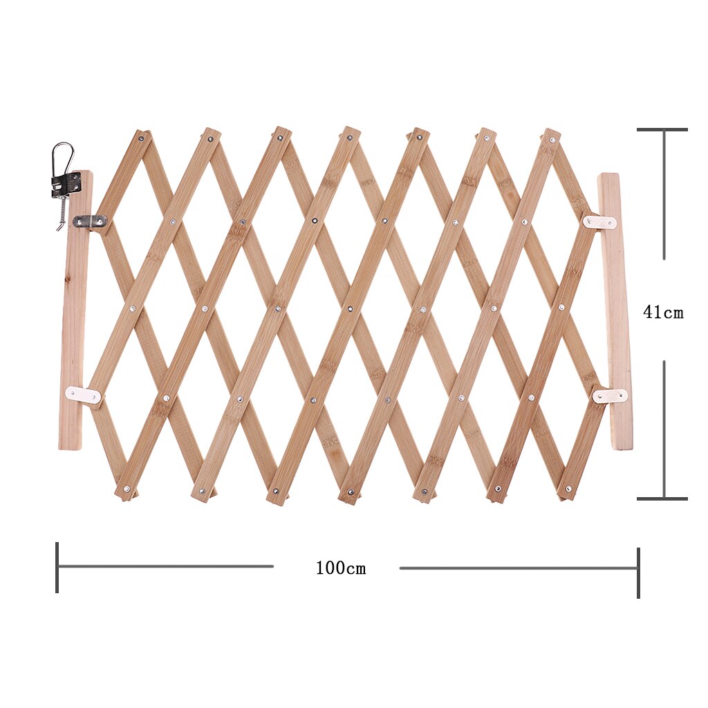 Pet Protection Wood Door Folding Dog Gate Expanding Portable Fence 41x100cm