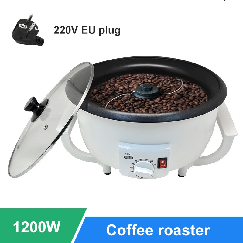 220V Electric Coffee Bean Roasting Machine Non-stick Coating Roasting Tool Household Grain Coffee Bean Roasting Machine
