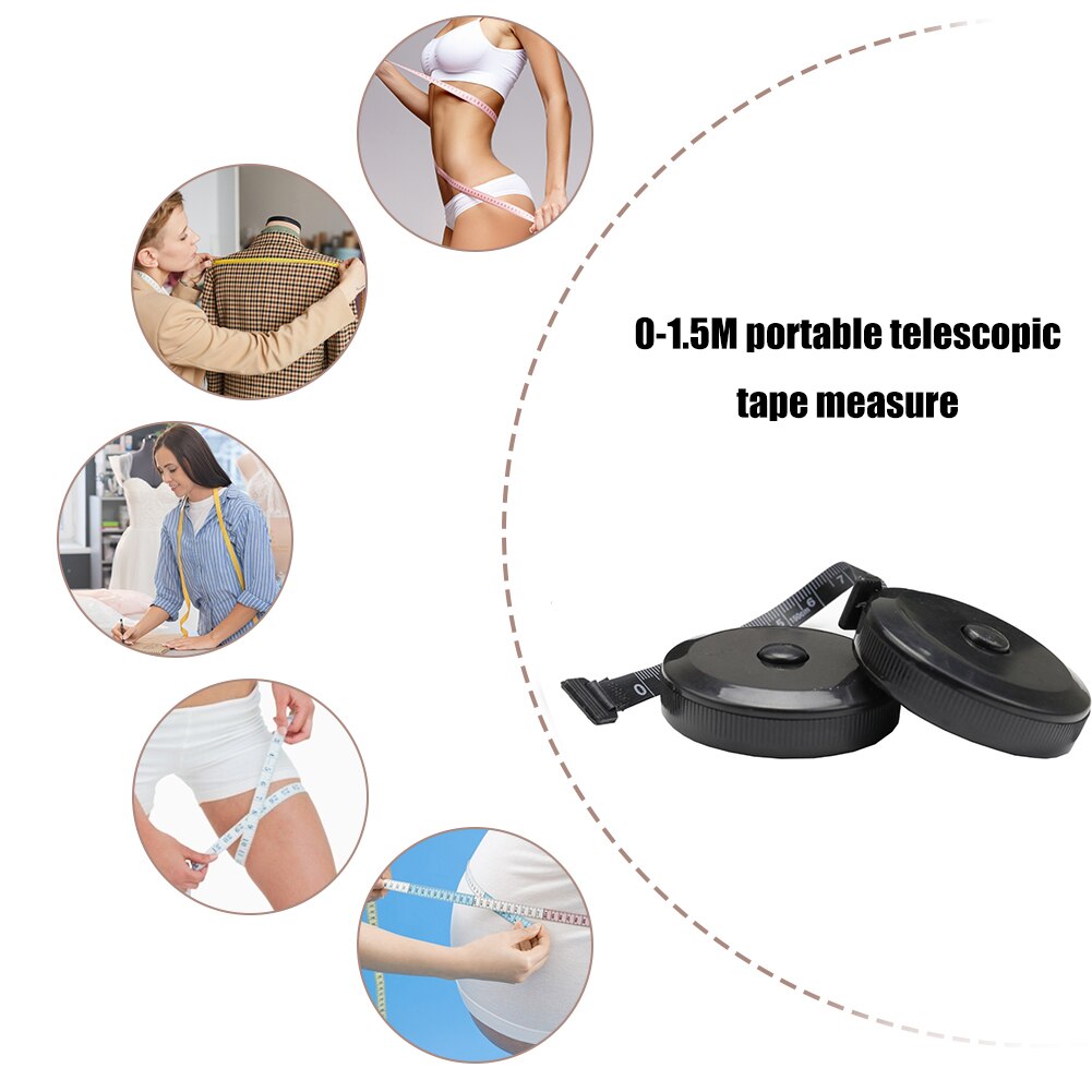 150cm Tape Measures Portable Automatic Retractable Roll Tape Ruler for Children Height Bust Waist Measuring Tape Sewing Tools