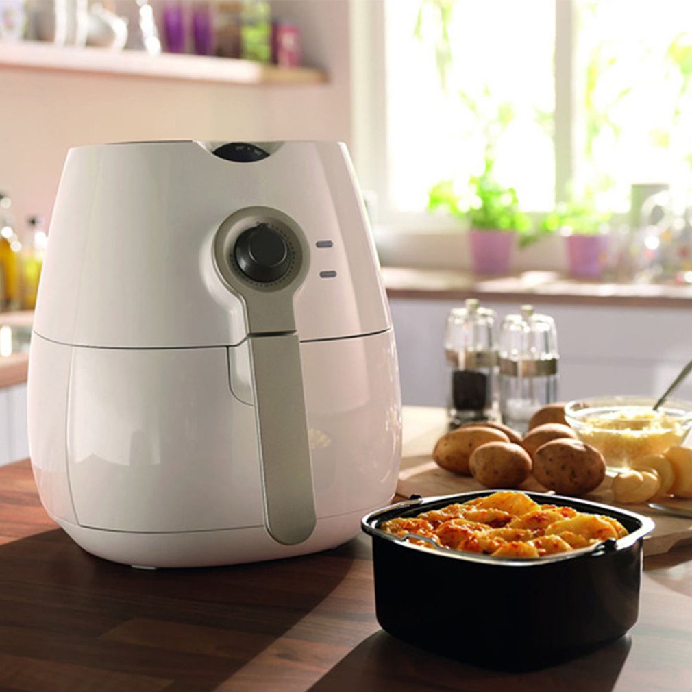 Huishoudelijke 8 inch airfryer mal draagbare mal ronde zelfgemaakte friet frituurmand cakevorm bakmand