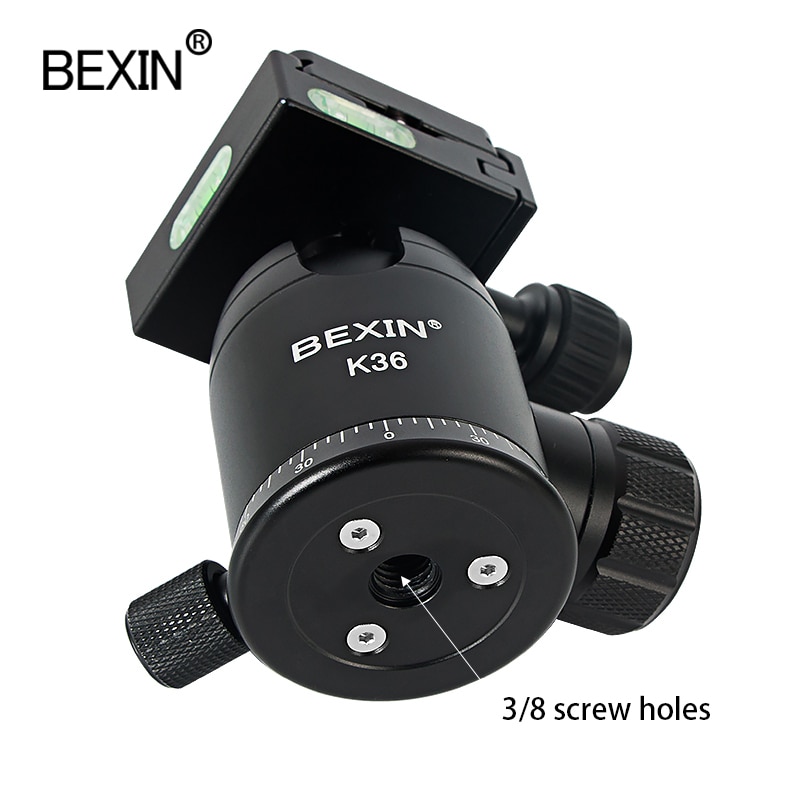 Bexin K-36 Roterende Statief Hoofd Foto Camera Stand Balhoofd Panoramisch Schieten Hoofd Dslr Viedo Mount Adapter Voor Punt Camera