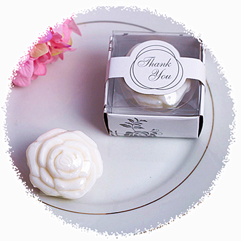 de boda para invitados, jabón Mini Rosa hecho a mano, de apoyo para boda y para fiestas: white