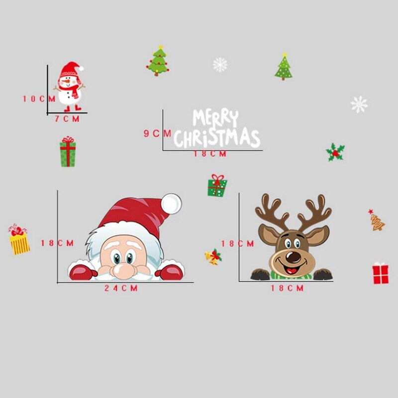 Christmas Window Decal Santa Claus Snowflake Decals Winter Wall Decals for Kids Rooms Christmas Year Window Decorations