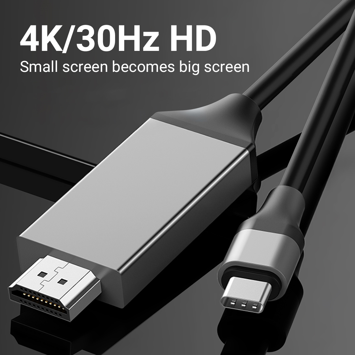Cable USB C a HDMI de 6,6 pies 4K para monitor, adaptador HDMI a USB C para MAC, convertidor USBC a HDMI para iPad pro, MacBook air