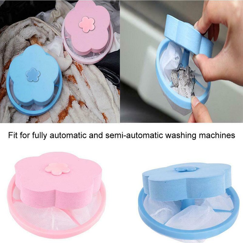 Reusable Washing Machine Floating Lint Mesh Bag Portable Washer Lint Catcher MU8669