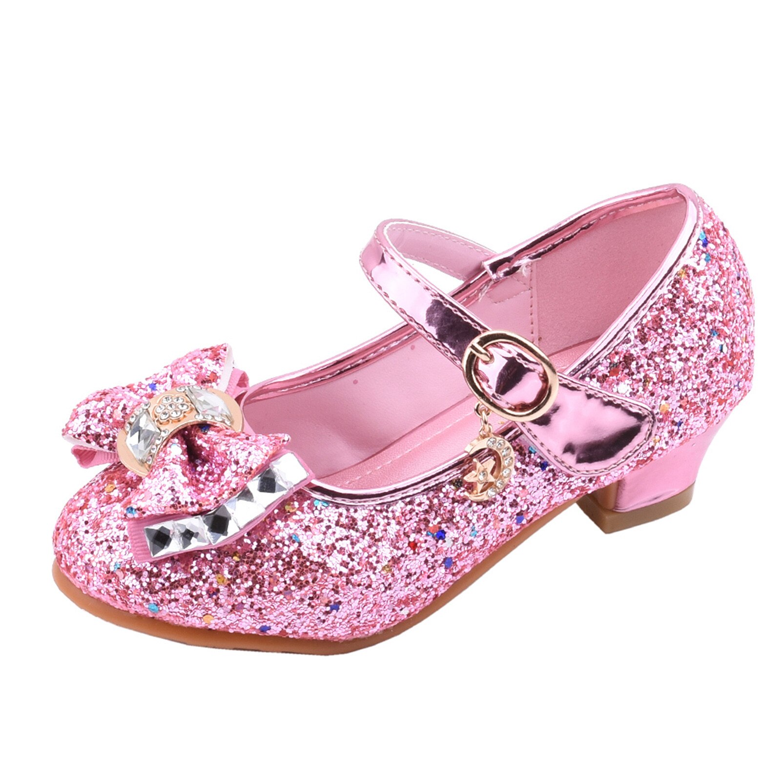 Baby Kids Meisjes Schoenen Parel Crystal Shining Strik Kinderen Prinses Schoenen Student Party Dans Schoen Voor Party Bruiloft Tonen Schoenen: Pink / 30