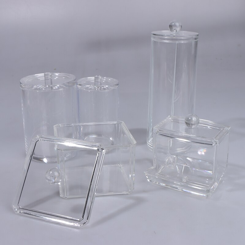 Acryl wattenstaafje make-up organizer opbergdoos draagbare container make-up wattenschijfjes houder cosmetica organizer