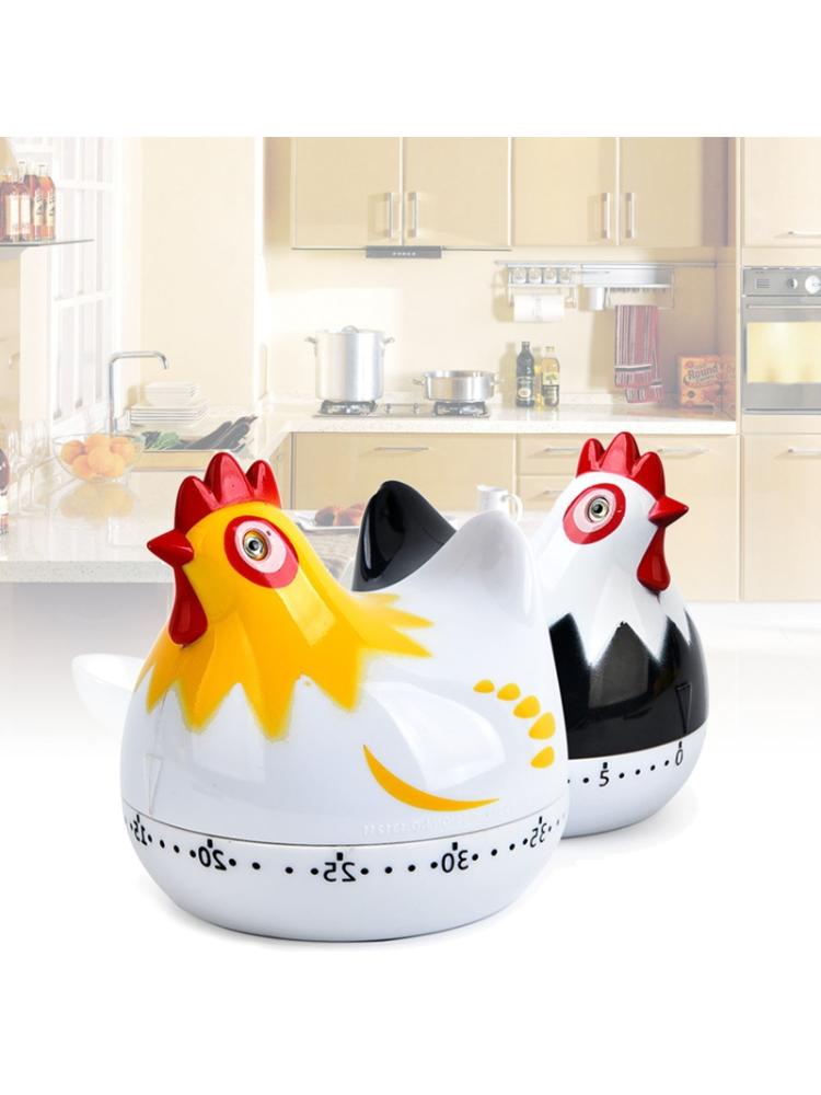55 Minutes Novelty Chicken Kitchen Timer Mechanical Rotating Alarm for Cooking M68E