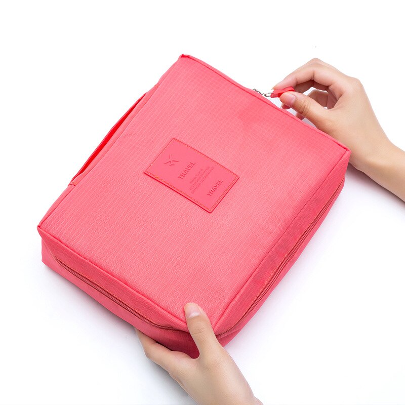 Bolsa con cierre para cosméticos de mujer, bolsa de maquillaje portátil, resistente al agua, organizador multifunción, neceser de viaje para neceser: 15
