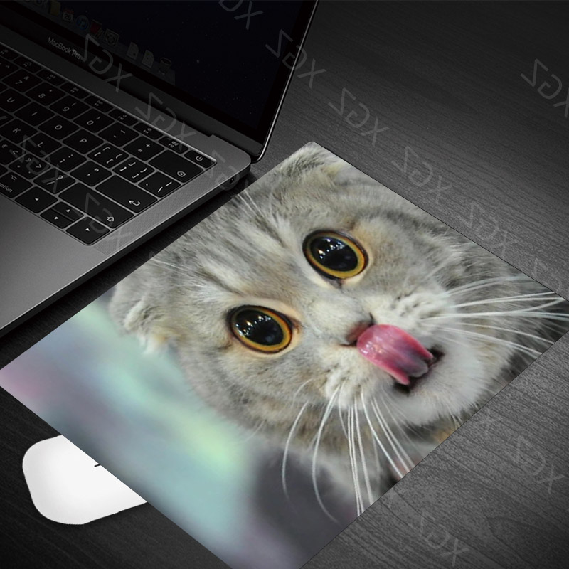 Yzuoan Cute Cat Kitten Animal Keyboard Game Notebook Mouse Pad Game Pad Mouse Desk Mat: 22x18-6