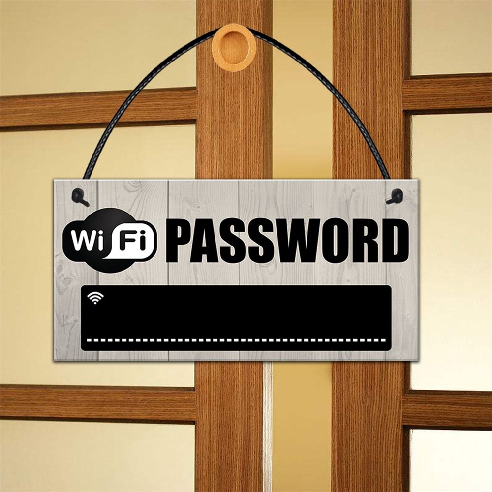 1pc Wooden WiFi Password Sign Chalkboard Hanging Plaques Coffee Bar Restaurant Accessories Home Party Decoration Sign