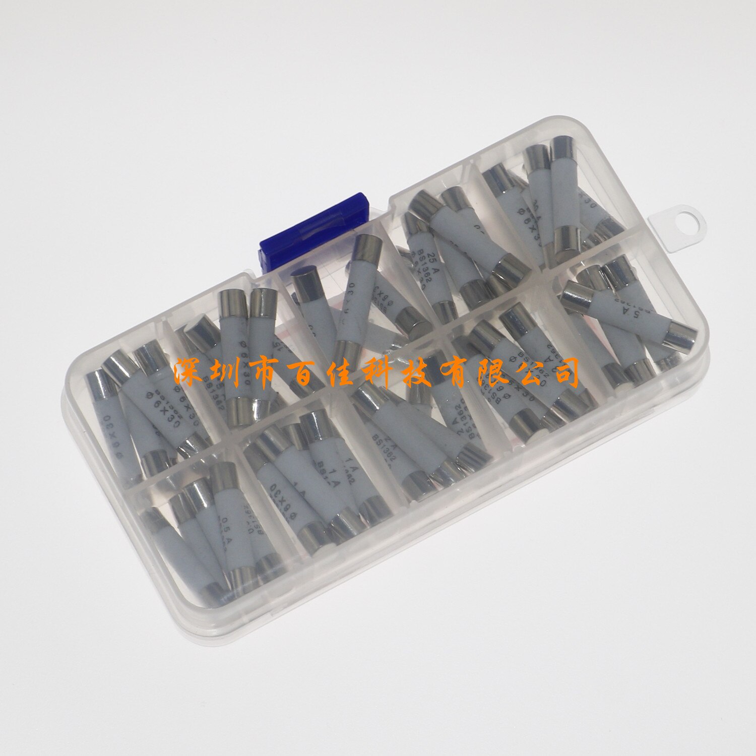 50Pcs 10 specifications ceramic fuse wire box 6x30mm 0.5A~30A mixed fuse set