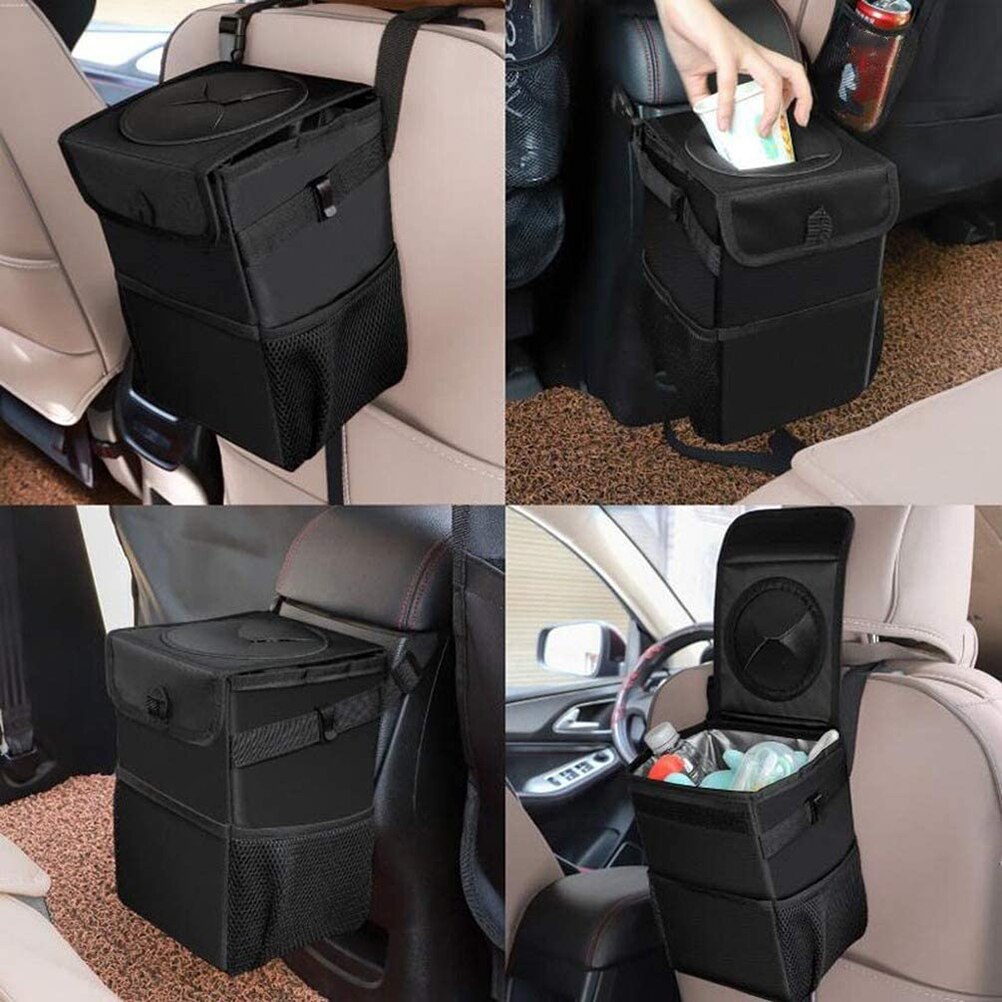 20Cm Auto Opknoping Seat Terug Vuilniszak Vuilnis Kan Opvouwbaar Storage Vuilnisbak Box Case Met Deksel Opslag Zakken houder Organizer