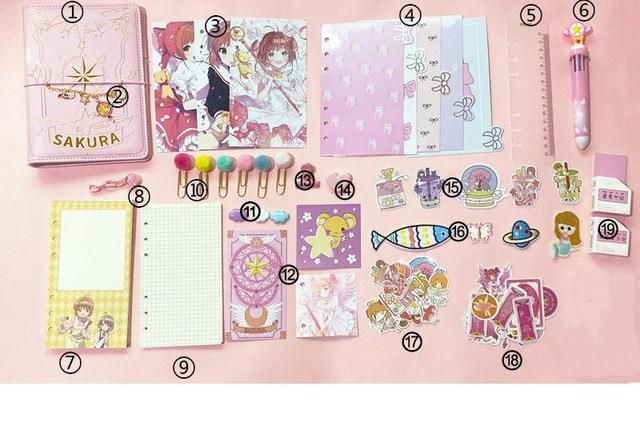 A6 Ring Binder Notebooks Sakura Pink Notebook Planner Journal Agenda Organizer Schedule DIY Personal Diary Book Stationery: Deluxe Edition