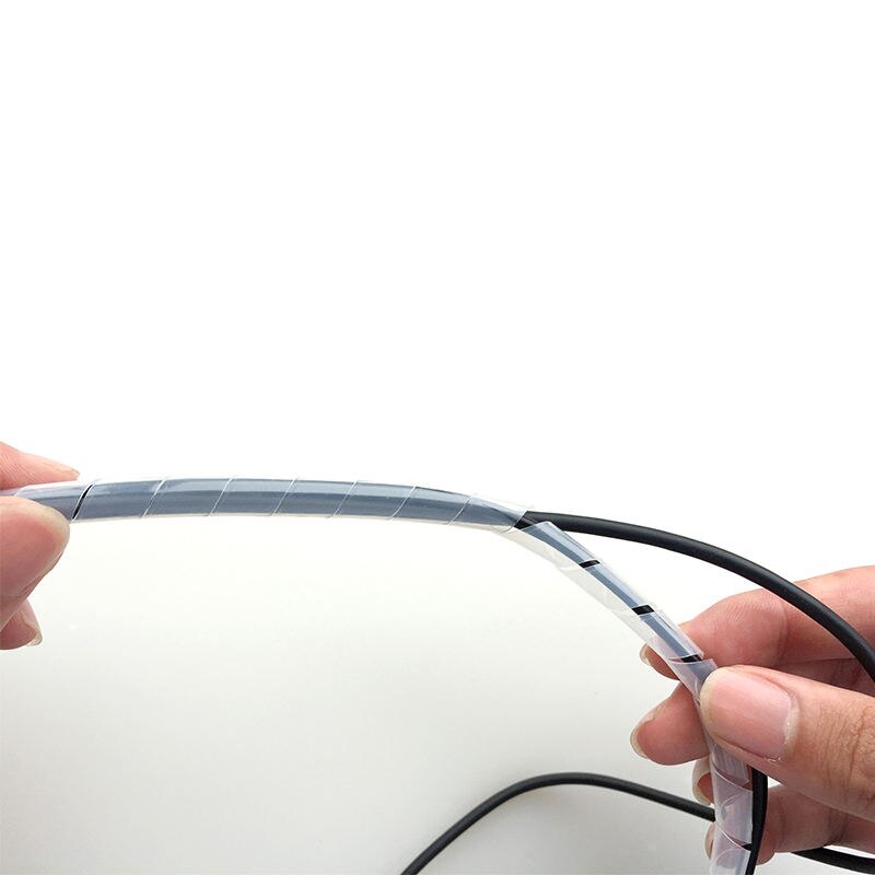 1 worek 3mm 4mm PE spirala owijania rękaw kablowy termokurczliwy czarny biały kolor drut spiralny organizator zawinąć rury