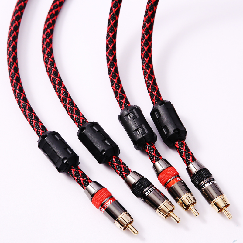 DIYLIVE 1 para kabel audio RCA 2 RCA do 2 RCA Interconnect kable radio HIFI 6N OFC z męskiego na męskie dla wzmacniacza DAC TV samochodowy sprzęt audio