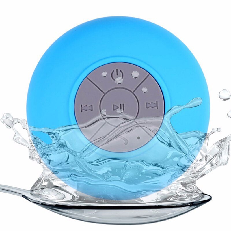 Vattentät bluetooth högtalare bärbar sucker trådlös mini stereo bas trådlös subwoofer handsfree badrum högtalare 1 st: Blå