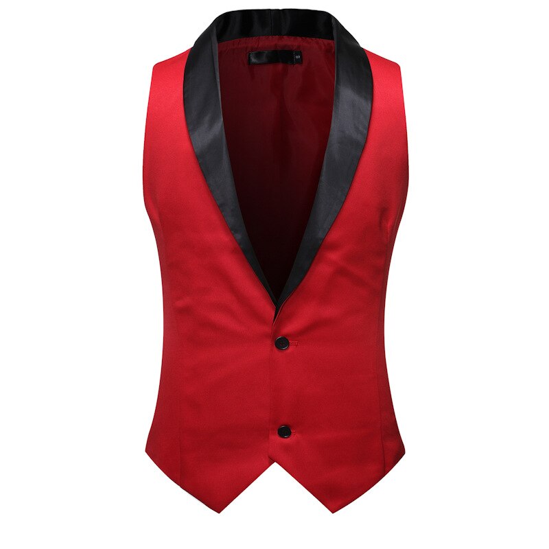 Sjaalkraag smoking vest heren merk rood slim fit mouwloos vest heren formeel zakelijk bruiloft bruidegom vesten xxl: Rood / S