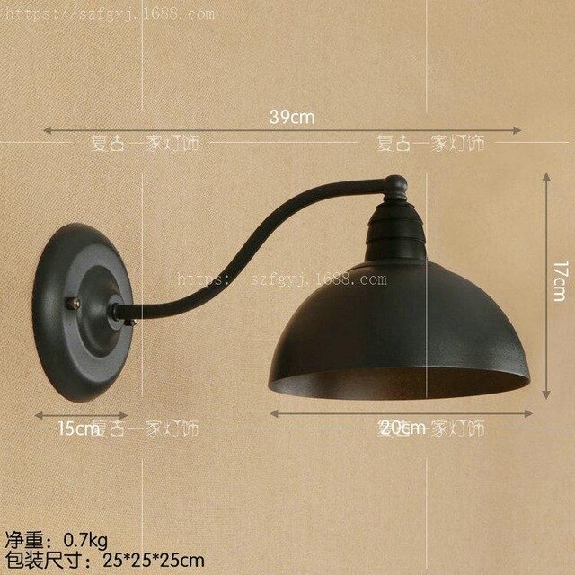 Utomhus loft retro vägglampa café dekoration smidesjärn enhuvud utomhus korridor gång glas vattentät vägglampa: Kall vit
