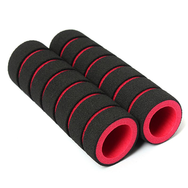 1 paar mountainbike stuurhoezen spons fietsen schokbestendig antislip mtb stuurgrepen fietsaccessoires edf 88: Rood