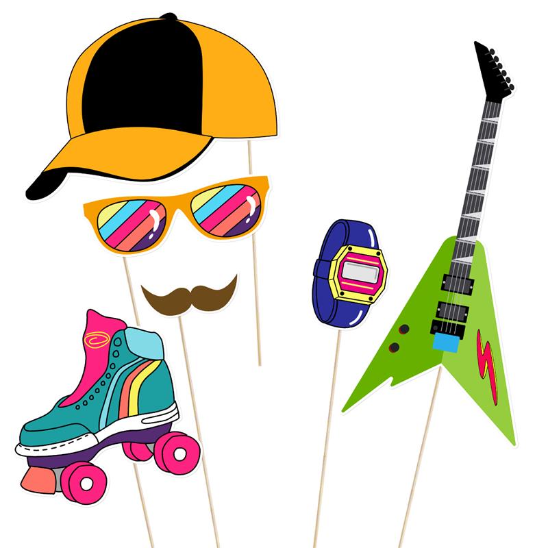 Tinksky 21Pcs 80s Party Photo Booth Props Party Favors Supplies Accessories