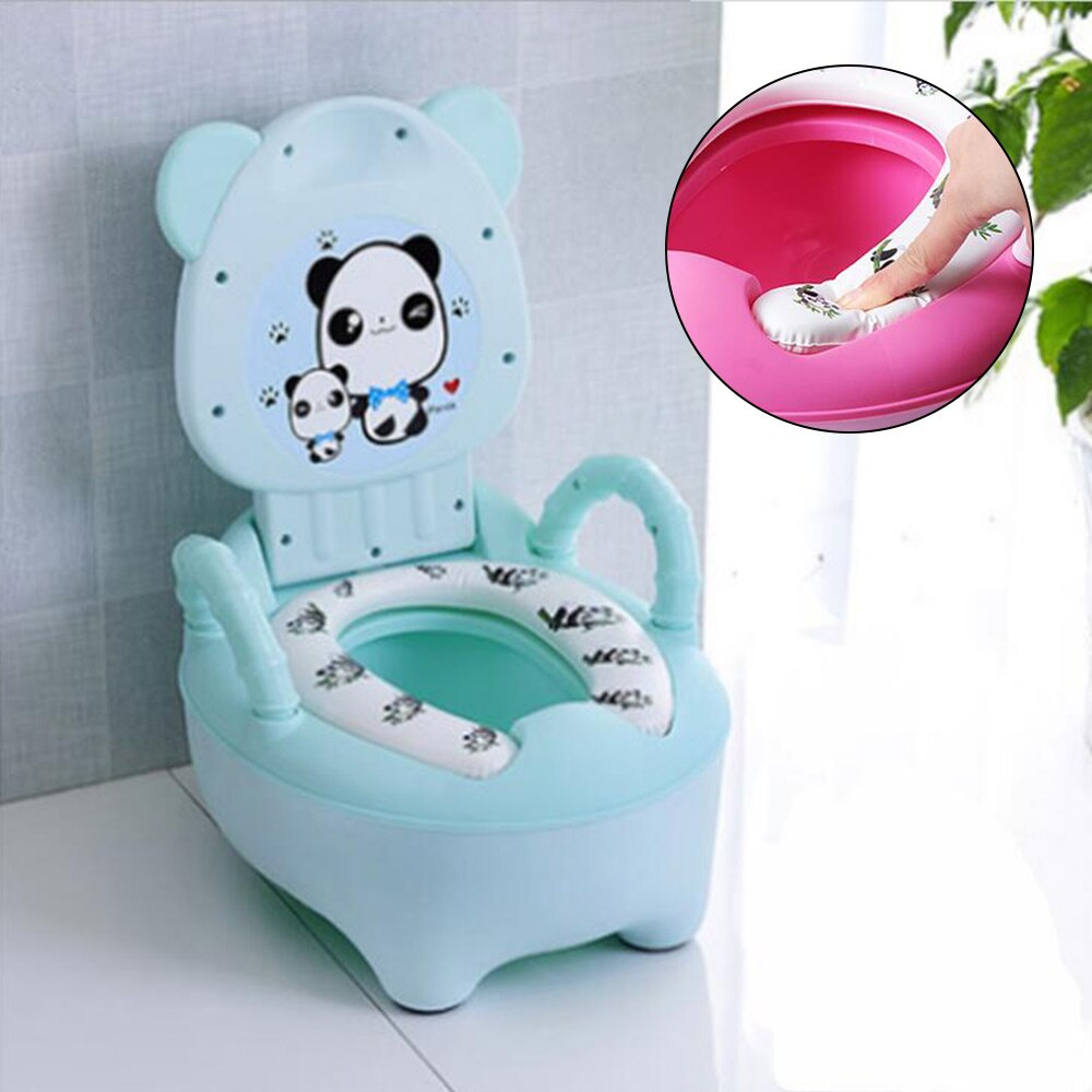Orinal portátil con forma de Panda para niños, orinal con asiento de entrenamiento, urinario para niños, inodoro cómodo para niños, orinal de viaje para niños: PJ3452CP