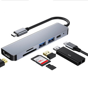 Type-c otg hub usb c til hdmi adapter 4k hdmi og pd hurtigopladning usb multiport hub: Hvid