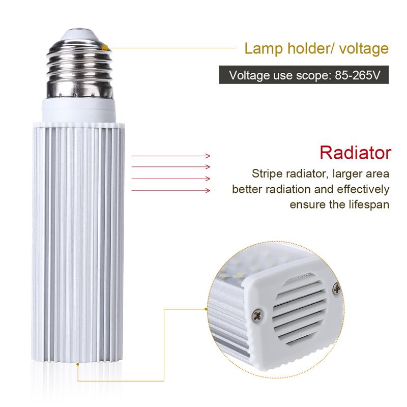 UEETEK – lampe à économie d'énergie, 7W E27, pour s'adapter à toutes les dosettes et boîtes de poisson, Aquariums, prise horizontale blanche, éclairage en maïs