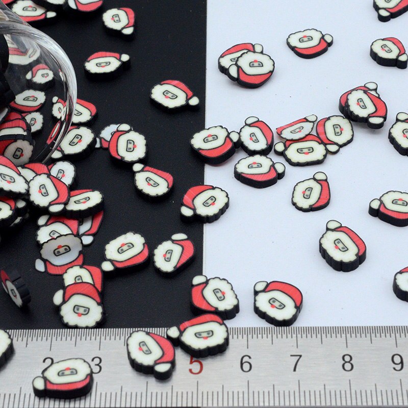 100 G/partij Polymeer Klei Kerst Santa Sprinkles Mooie Confetti Voor Ambachten Maken, Diy: 10mm 100g design1