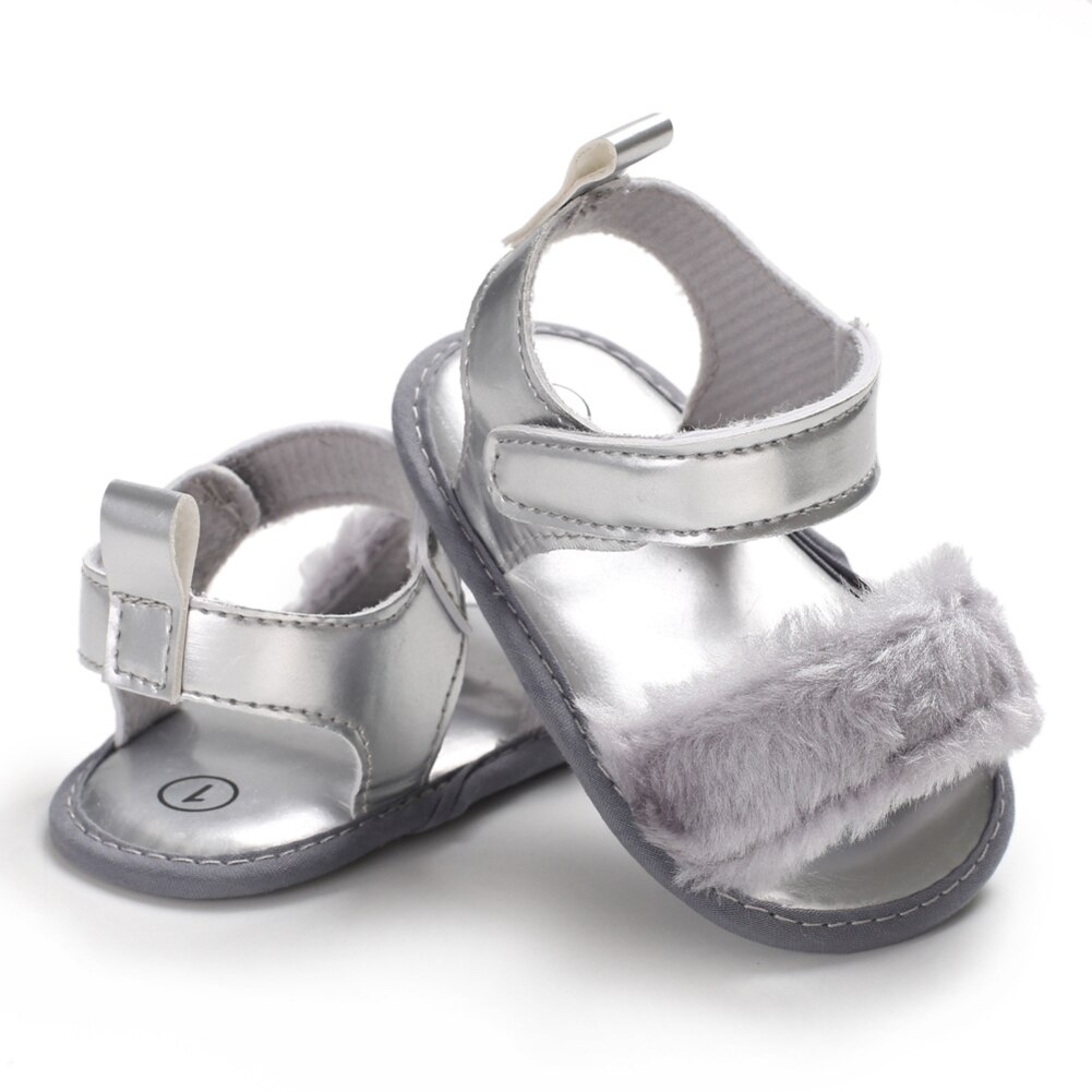 Newborn Baby Girl Sandals Baby Girls Shoes Faux Fur Skinny Baby Shoes Child Summer Baby Girl Sandals 0-18M