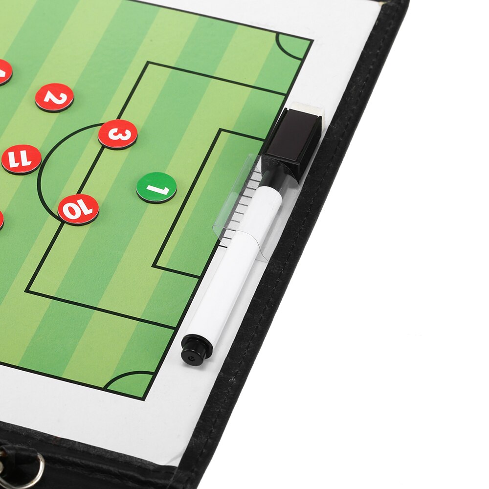 Foldable Football Soccer Magnetic Tactic Board Coaching Strategy Board with Marker Pieces and 2-in-1 Pen