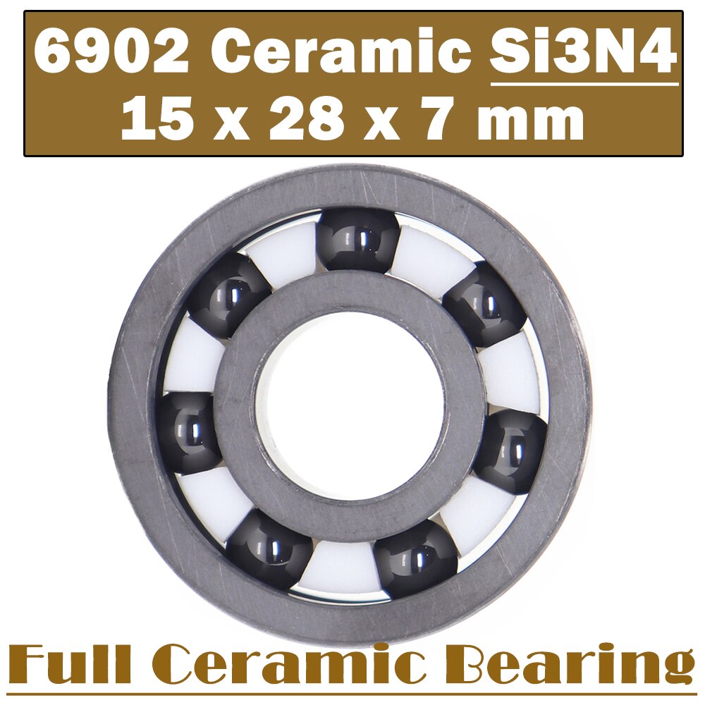 6902 Full Ceramic Bearing ( 1 PC ) 15*28*7 mm Si3N4 Material 6902CE All Silicon Nitride Ceramic 6902 Ball Bearings