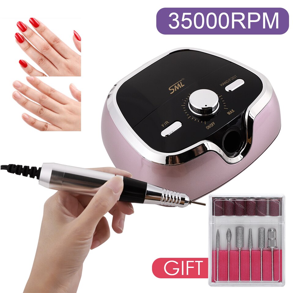 Taladro eléctrico para uñas, 35000RPM, Lima eléctrica para manicura, Gel para pedicura, herramientas de pulido