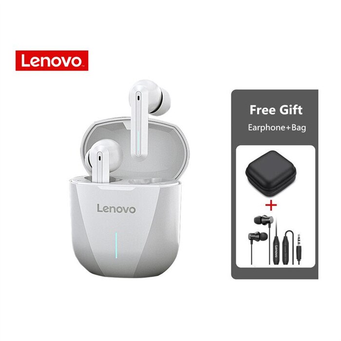 Lenovo XG01 Gaming Wireless Headphone TWS Bluetooth Earphone Game Headset 9D HiFi Stereo Earbud Noise Reduction with Mic Headset: White Ad all