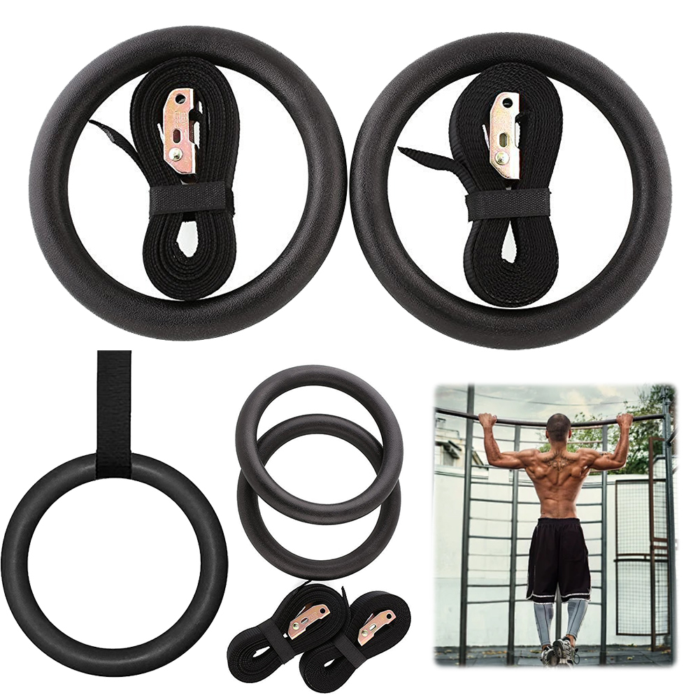 2 uds anillos de gimnasia anillos de dominadas anillos de gimnasio de Fitness de alta resistencia anillo de entrenamiento de dominadas con correa ajustable para entrenamiento de cuerpo completo