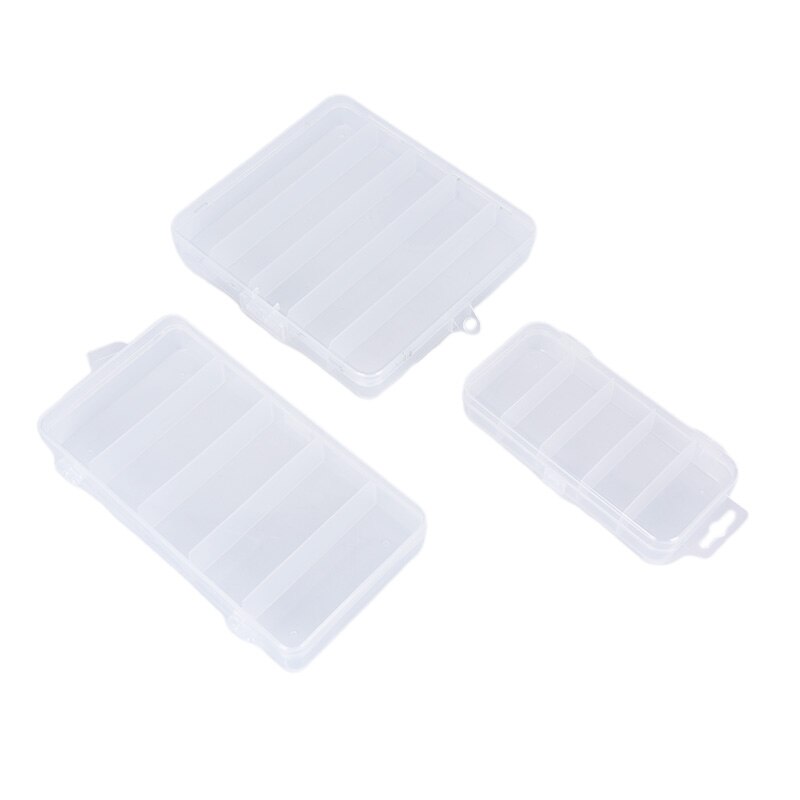 Fishing Tackle Box Bait Lure Hooks Storage Case Collection Tools ishing Tool Tackle Sorting Box 5 Grid Transparent Connector