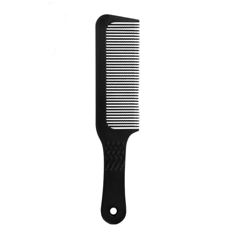 Peine de corte de cabeza plana para hombre, peine de corte de pelo antiestático, cepillo de corte de pelo de dientes anchos, accesorios profesionales para peluquero y salón, 1 ud.: Morado