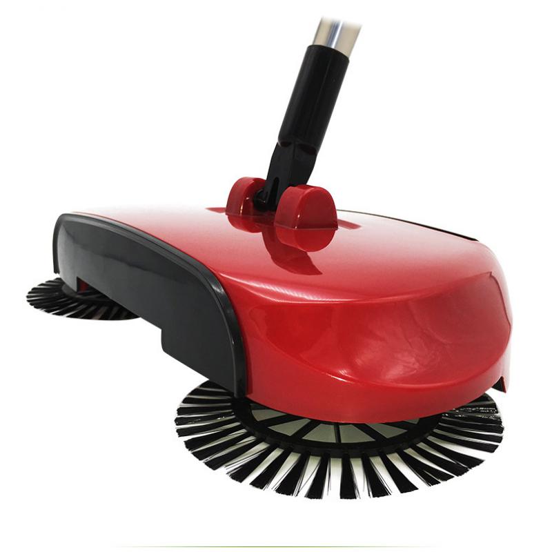 Poignée ménage nettoyage main poussée balayeuse vadrouille intelligente robot aspirateur balayage Machine Type poussoir main pousser balai magique pelle à poussière: red