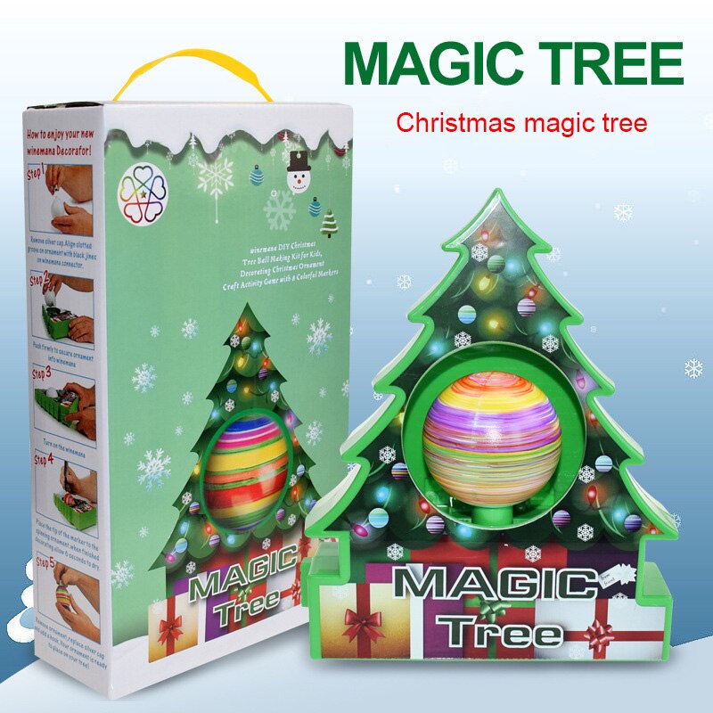 Ornements de noël Graffiti arbre de noël bricolage peint arbre magique de noël arbre magique peinture électrique boule jouets de fête
